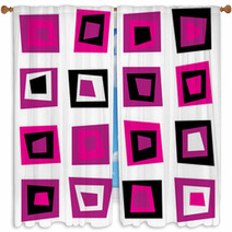 Retro Seamless Background Or Pattern With Pink Squares Window Curtains 38603887