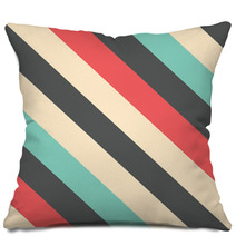 Retro Seamless Diagonal Striped Pattern Pillows 70984411