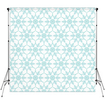 Retro Seamless Pattern Snowflakes Stars Turquoise Backdrops 71269120