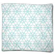 Retro Seamless Pattern Snowflakes Stars Turquoise Blankets 71269120