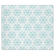 Retro Seamless Pattern Snowflakes Stars Turquoise Rugs 71269120