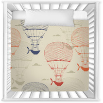Retro Seamless Travel Pattern Of Balloons Nursery Decor 84022450