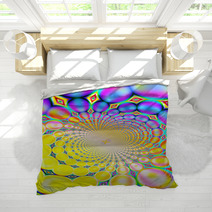 Retro Spiral Background (purple And Yellow) Bedding 2131539