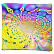 Retro Spiral Background (purple And Yellow) Blankets 2131539