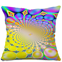 Retro Spiral Background (purple And Yellow) Pillows 2131539