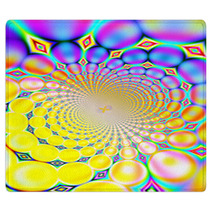 Retro Spiral Background (purple And Yellow) Rugs 2131539