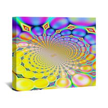 Retro Spiral Background (purple And Yellow) Wall Art 2131539