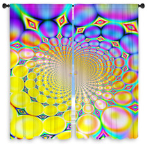 Retro Spiral Background (purple And Yellow) Window Curtains 2131539