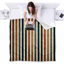 Retro Stripe Pattern Blankets 67612345