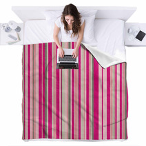 Retro Stripe Pattern In Grey  And Pink Blankets 67412119