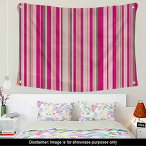 Retro Stripe Pattern In Grey  And Pink Wall Art 67412119