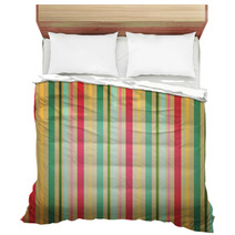 Retro Stripe Pattern With Bright Colors Bedding 67815734