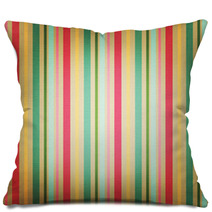 Retro Stripe Pattern With Bright Colors Pillows 67815734