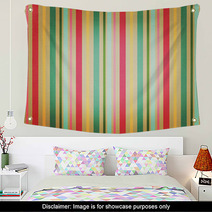 Retro Stripe Pattern With Bright Colors Wall Art 67815734