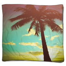 Retro Styled Hawaiian Palm Tree Blankets 65314090