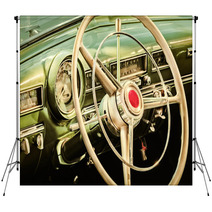 Retro Styled Image Of The Interior Of A Classic Car Backdrops 81161290