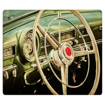 Retro Styled Image Of The Interior Of A Classic Car Rugs 81161290