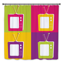 Retro Television In Vibrant Colors.Vector File Format. Bath Decor 11632870