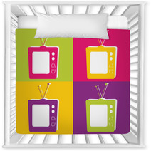 Retro Television In Vibrant Colors.Vector File Format. Nursery Decor 11632870