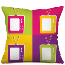 Retro Television In Vibrant Colors.Vector File Format. Pillows 11632870