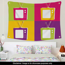Retro Television In Vibrant Colors.Vector File Format. Wall Art 11632870