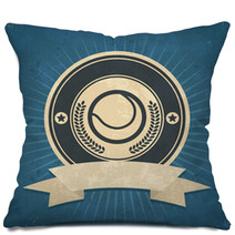 Retro Tennis Ball Emblem Pillows 61638910