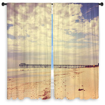 Retro Vintage Instant Filter Wide Open Beach Window Curtains 68045627