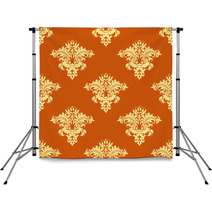 Retro Yellow And Orange Floral Seamless Pattern Backdrops 69220867