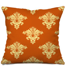 Retro Yellow And Orange Floral Seamless Pattern Pillows 69220867