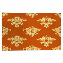 Retro Yellow And Orange Floral Seamless Pattern Rugs 69220867