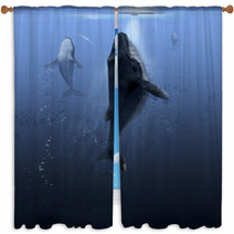 Revenge Of The Whale Window Curtains 139315097