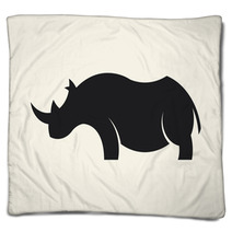 Rhino Silhouette Blankets 63252437