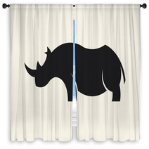 Rhino Silhouette Window Curtains 63252437