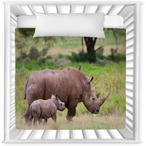Rhinoceros With Her Baby, Lake Nakuru, Kenya Nursery Decor 46854381