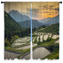 Rice Terraces In Kumano, Japan Window Curtains 67048939