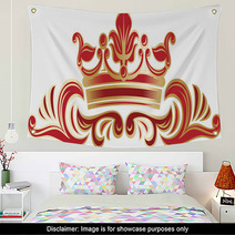 Richly Decorated Border With Crown Wall Art 103277280