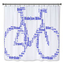 Ride On Bike Word Cloud Bath Decor 84085849