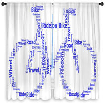 Ride On Bike Word Cloud Window Curtains 84085849