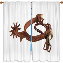 Riding Spur On White Background. Window Curtains 71229346