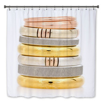 Rings Stacked On A White Background Bath Decor 60508061