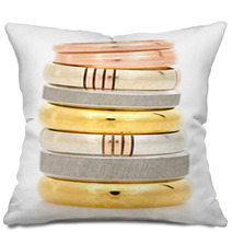 Rings Stacked On A White Background Pillows 60508061
