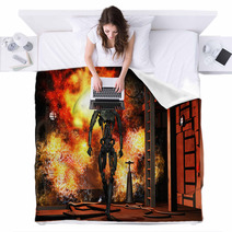 Rise Of The Robots Blankets 53962417