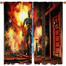 Rise Of The Robots Window Curtains 53962417