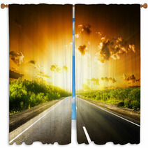Road In Mountains Window Curtains 38803196