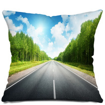 Road In Summer Forest Pillows 61515040