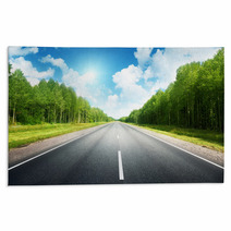 Road In Summer Forest Rugs 61515040