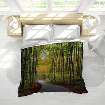 Road In The Forest In Autumn Fall Colors Bedding 62919606