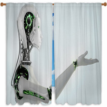 Robot Android Women Window Curtains 56431429