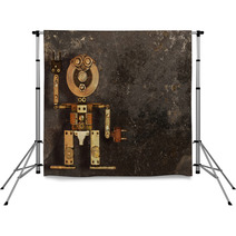 Robot Of The Metal Parts On A Dark Grungy Background Backdrops 63188175