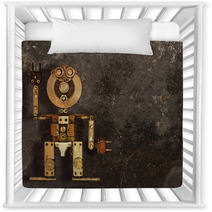 Robot Of The Metal Parts On A Dark Grungy Background Nursery Decor 63188175
